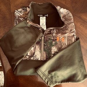 Under Armour Men’s ColdGear 1/4 Zip Fleece Lined Camo Pullover Sz XL